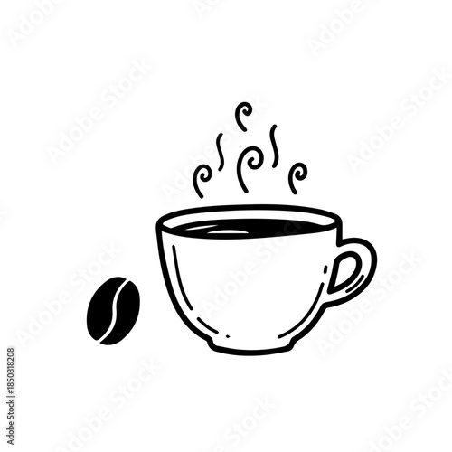 Steaming cup of coffee