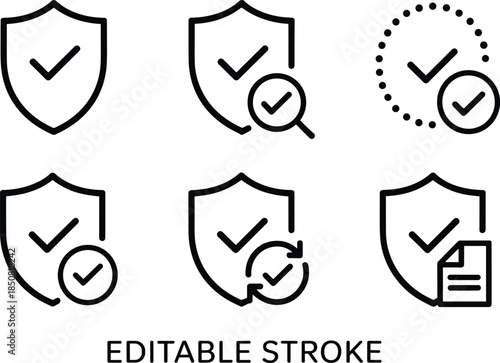 Insurance protection and risk management line icon set with home health car finance safety symbols editable stroke vector illustration