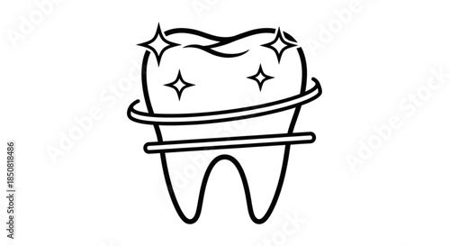 Sparkling Clean Tooth Icon for Dental Care Marketing, Health Websites, and Oral Hygiene Promotion