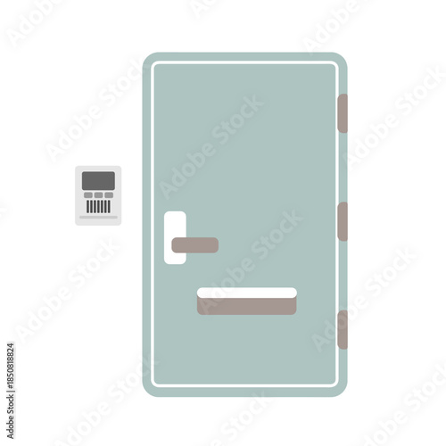 玄関ドアとインターホン　イラスト