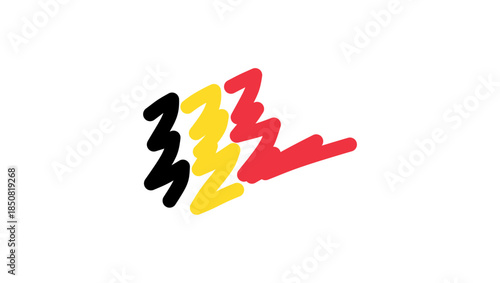 Belgium flag line logo, flat simple illustration