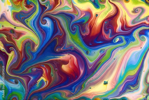 Wallpaper Mural Vibrant fluid art composition with mesmerizing swirls of rainbow colors and abstract patterns Torontodigital.ca