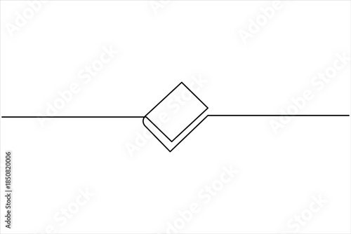 Book continuous one line art minimalism design