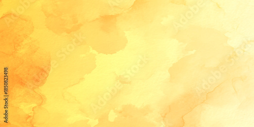 Yellow watercolor background, banner and cover design. Hand drawn illustration for your design, art abstract yellow watercolor painting textured design, beautiful watercolor background for your design