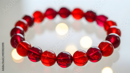 Elegant Red Bead Bracelet - A Stylish Accessory for Any Occasion.