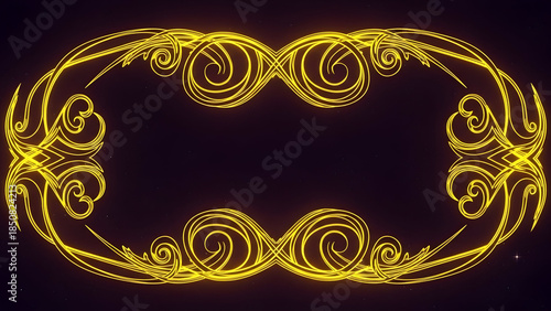 Elegant Golden Frame Design with Intricate Swirls and Ornate Details.