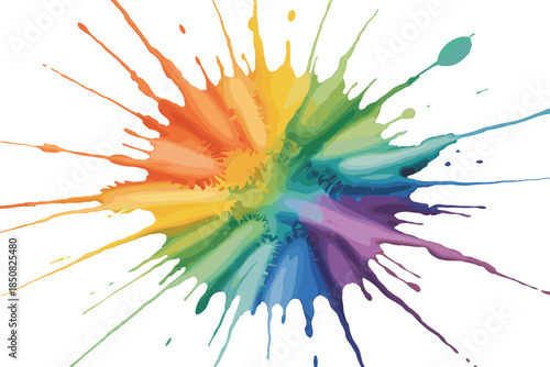 Abstract rainbow watercolor paint splash background with vibrant colors artistic explosion creative texture for design pride poster