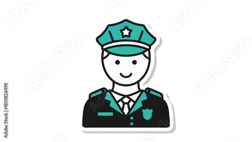 Cartoon Police Officer Icon