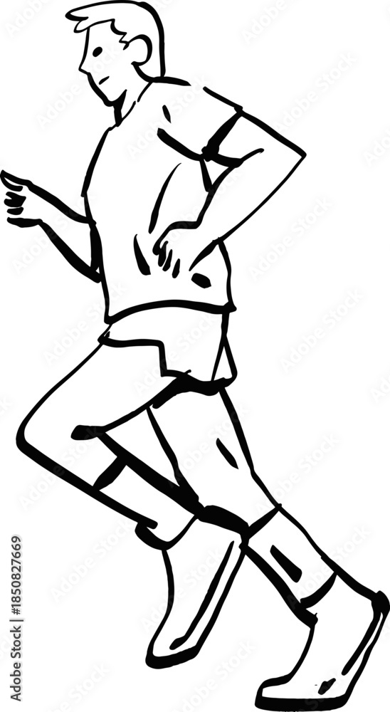 Fototapeta premium Hand Draw Running Illustration