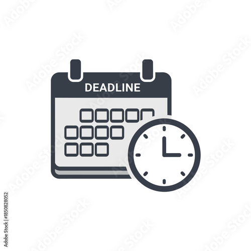Calendar and clock illustrating a deadline reminder for effective time management