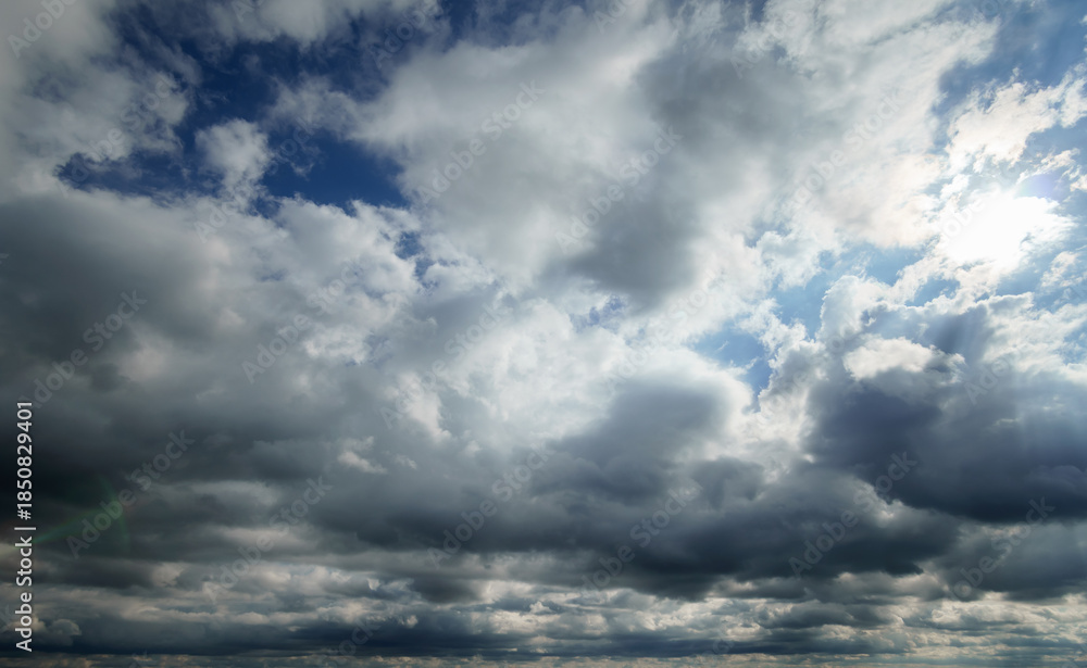 Fototapeta premium dark dramatic sky with stormy clouds before rain as abstract background, cloudy weather
