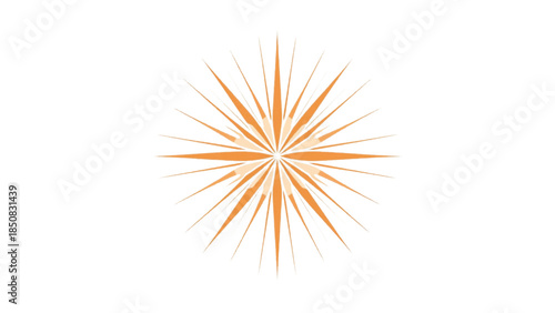 An abstract starburst with radiating lines, representing energy and dynamism. The design is symmetrical and eye-catching