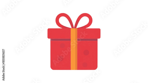 A lovely red gift box with a pretty ribbon and bow