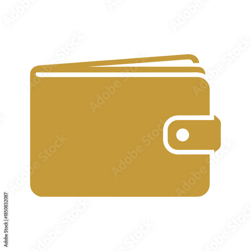 Brown leather wallet icon