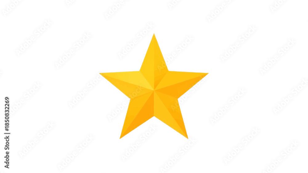 Fototapeta premium A golden star glittering in the light with 5 points and a bright shine, this image evokes feelings of dreams and wishes