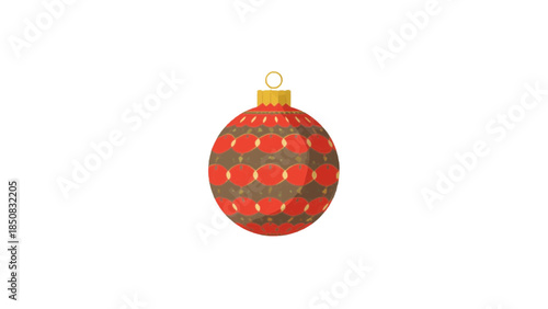 Festive Christmas Ornament Hanging with gold color details 