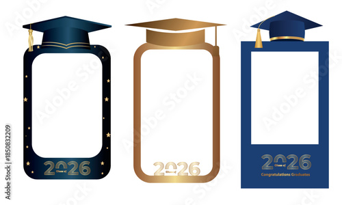 Congratulations on your graduation from school. Class of 2026. Graduation cap, confetti and balloons. Congratulatory banner. Academy of Education School of Learning	Congratulations on your graduation 