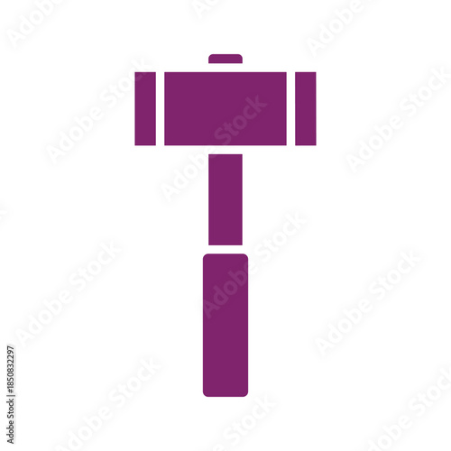 Purple gavel icon on white background