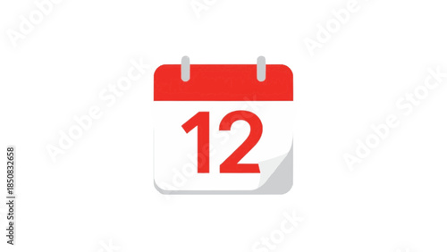 Close-up of a calendar showing the number 12, focusing on the date with a clean design.