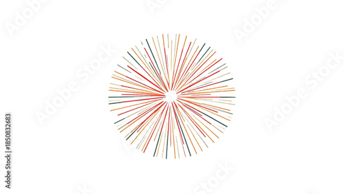 Abstract image of radial lines forming a circular pattern. The lines radiate outwards from a central point, creating a dynamic visual effect.