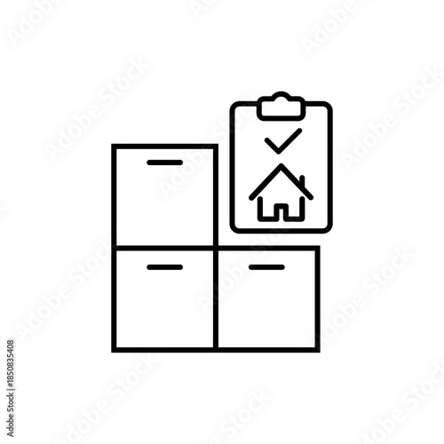 Relocation editable icon. Moving services Illustration sign. Moving symbol. shipping logo.