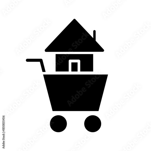 Relocation editable icon. Moving services Illustration sign. Moving symbol. shipping logo.