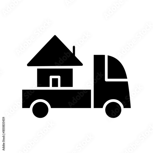 Relocation editable icon. Moving services Illustration sign. Moving symbol. shipping logo.