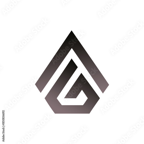 The logo features a stylized, abstract interpretation of the letter "G" or "A" housed within a diamond-like or pentagonal outline.
