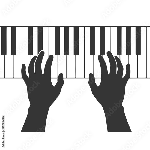 ピアノを弾く手のシルエットアイコン