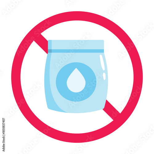 No detergent sign, forbidden detergent sign, detergent prohibited symbol, do not use detergent symbol