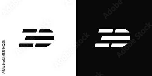  Strong and modern ED letter logo design