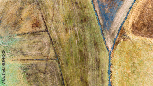 Abstract Winter Farmland Patterns with Natural Earth Textures