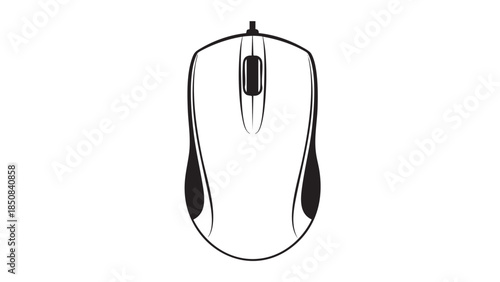 Computer Mouse Isolated on Transparent Background for Technology Design