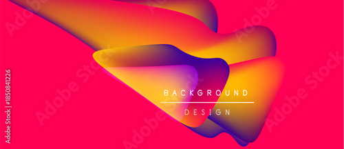 Vibrant abstract fluid shapes, orange, purple, pink hues. Background design element, modern aesthetic, dynamic composition.