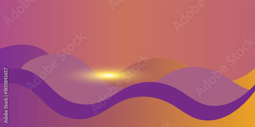 Colorful abstract background with gradient smooth wave lines. Modern vector design