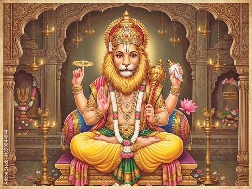 lord narasimha the man-lion avatar of vishnu