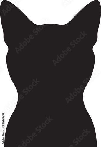 Black silhouette of a cat head and upper body animal