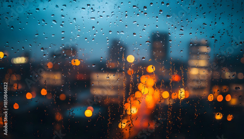Wallpaper Mural raindrops on a window with city lights in the background. Torontodigital.ca