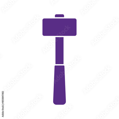 Purple mallet icon on white background