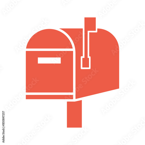 Red mailbox icon with flag up
