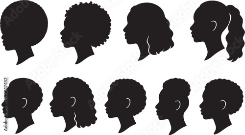 Empowering Minimalist Silhouettes Showcasing Diverse Black Women's Hairstyles for Natural Beauty and Identity