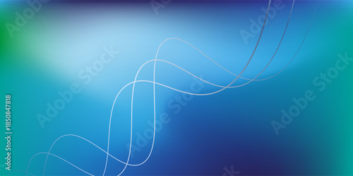 Blurred gradient of blue and turquoise colors line wave modern background art