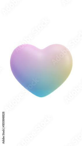 Iridescent Heart Symbol on Black Background, Love and Affection Concept