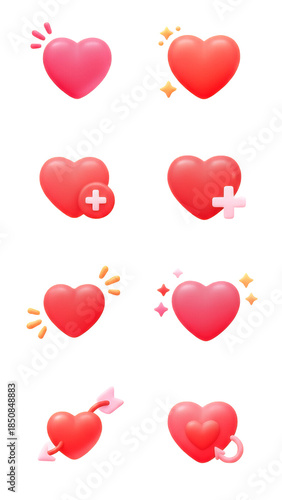 Collection of vibrant heart emojis on a black background for digital communication