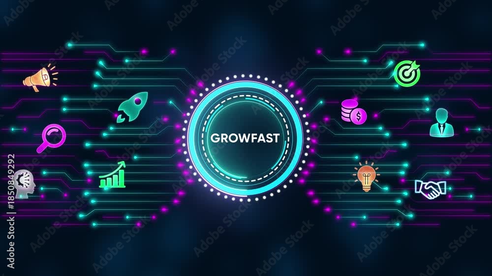 custom made wallpaper toronto digitalGrowfast Digital Network with Business Icons and Circuit Board Design Keywords: growfast, digital, network, technology, business, icons, circuit board, innovation, strategy, growth, ideas