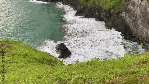 Waves Crashing Beneath the Cliffs
