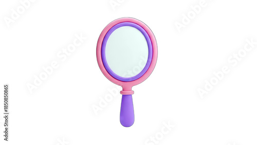 3D Hand Mirror Isolated on White Background