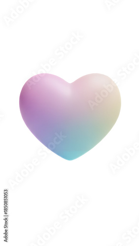 Iridescent heart symbol on black background, representing love and affection in a digital context
