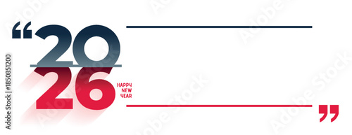 minimal 2026 new year banner with text space