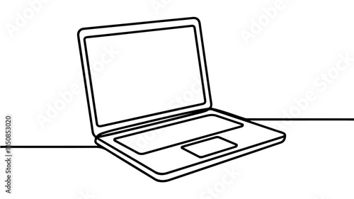 It serves as a clear, minimalist piece of clipart for use in presentations, manuals, or infographics to represent the concept of a computer, work, or digital communication